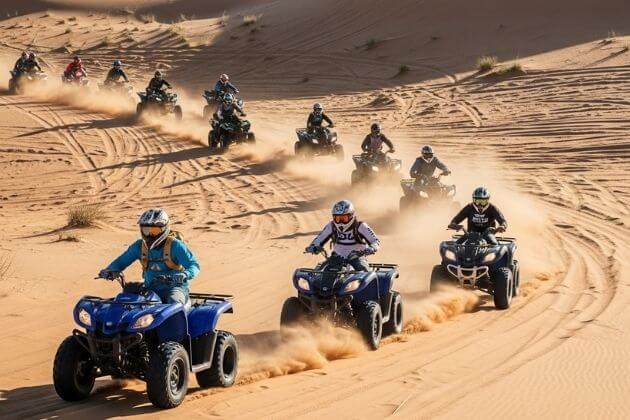 Quad Biking in the Open Desert