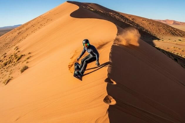 Sandboarding on Big Red Dunes