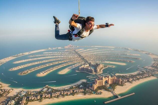Skydiving Over the Palm Jumeirah