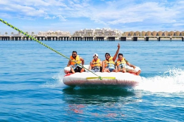 Exciting donut ride on water