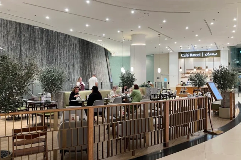 Customers enjoying coffee and desserts at Cafe Bateel, Dubai Mall